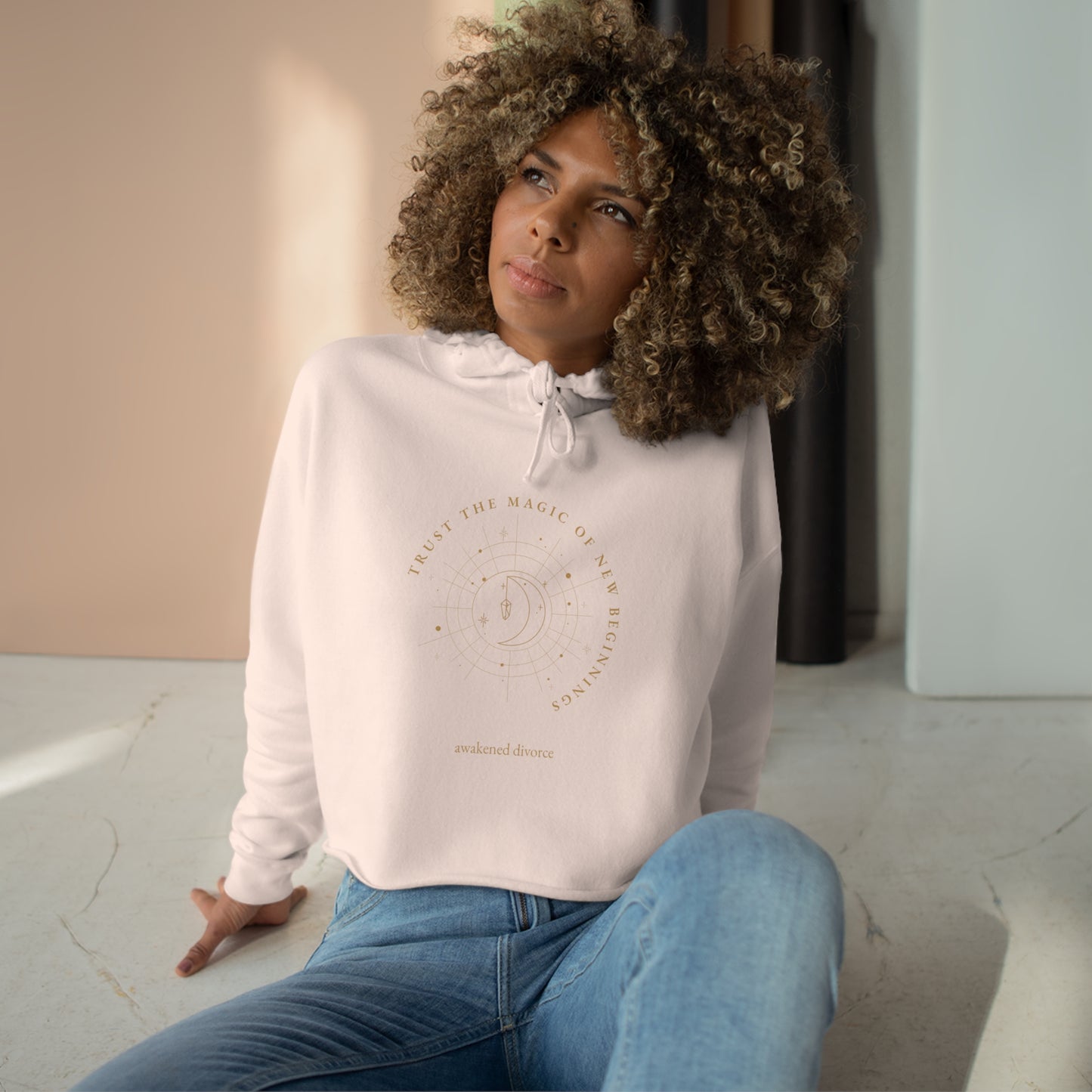 Trust The Magic Of New Beginnings Crop Hoodie
